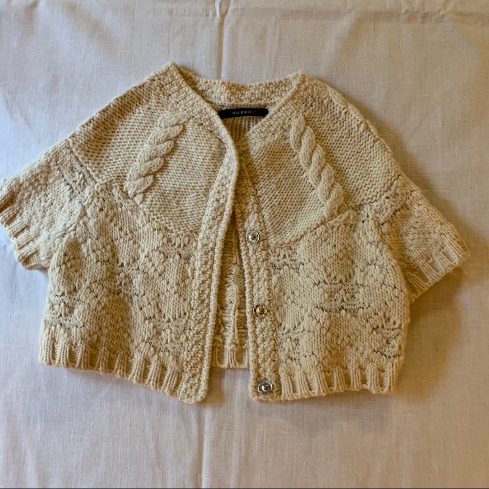 Anthropologie Sita Murt ivory crop cardigan
